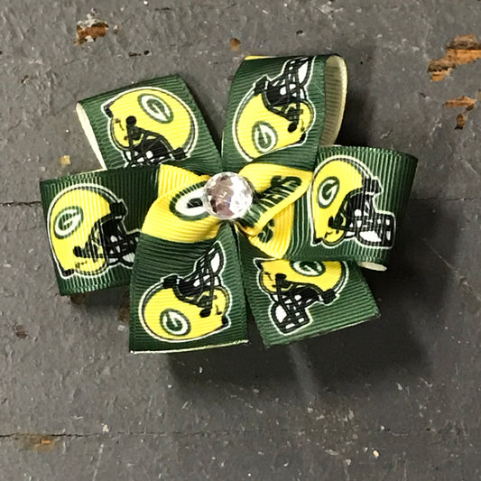 Hair Clip Ribbon Headband Bow Sports Team Football Green Bay Packers 