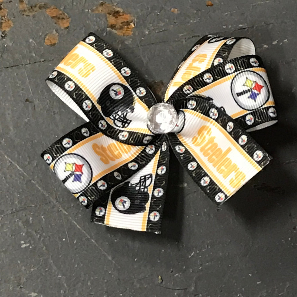 Hair Clip Ribbon Headband Bow Sports Team Football Pittsburgh Steelers