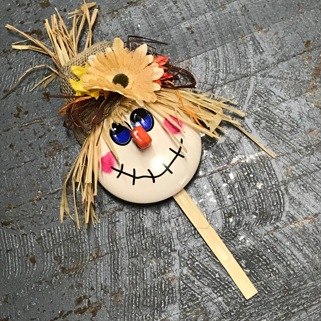 Hand Crafted Pot Lid Scarecrow Wall Hanger Yard Post Fall Door Decoration 