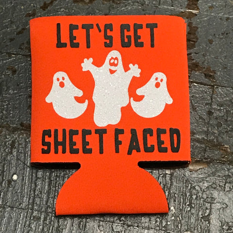 Trick or Treat Halloween Coozie Can Hugger Let's Get Sheet Faced 