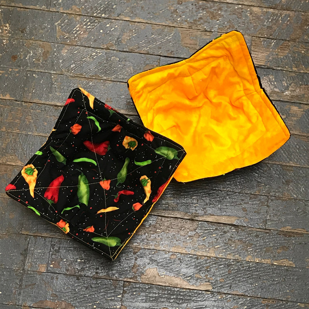 Handmade Fabric Cloth Microwave Bowl Coozie Hot Cold Pad Holder Chili Pepper