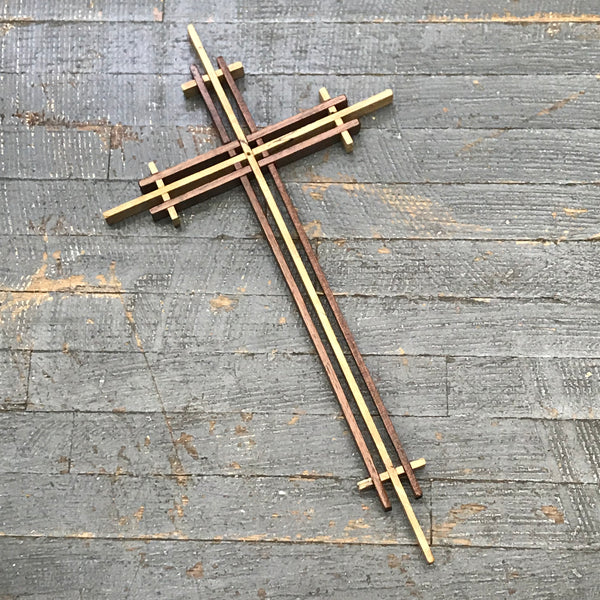 Handmade Dimensional Natural Wooden Resurrection Cross 