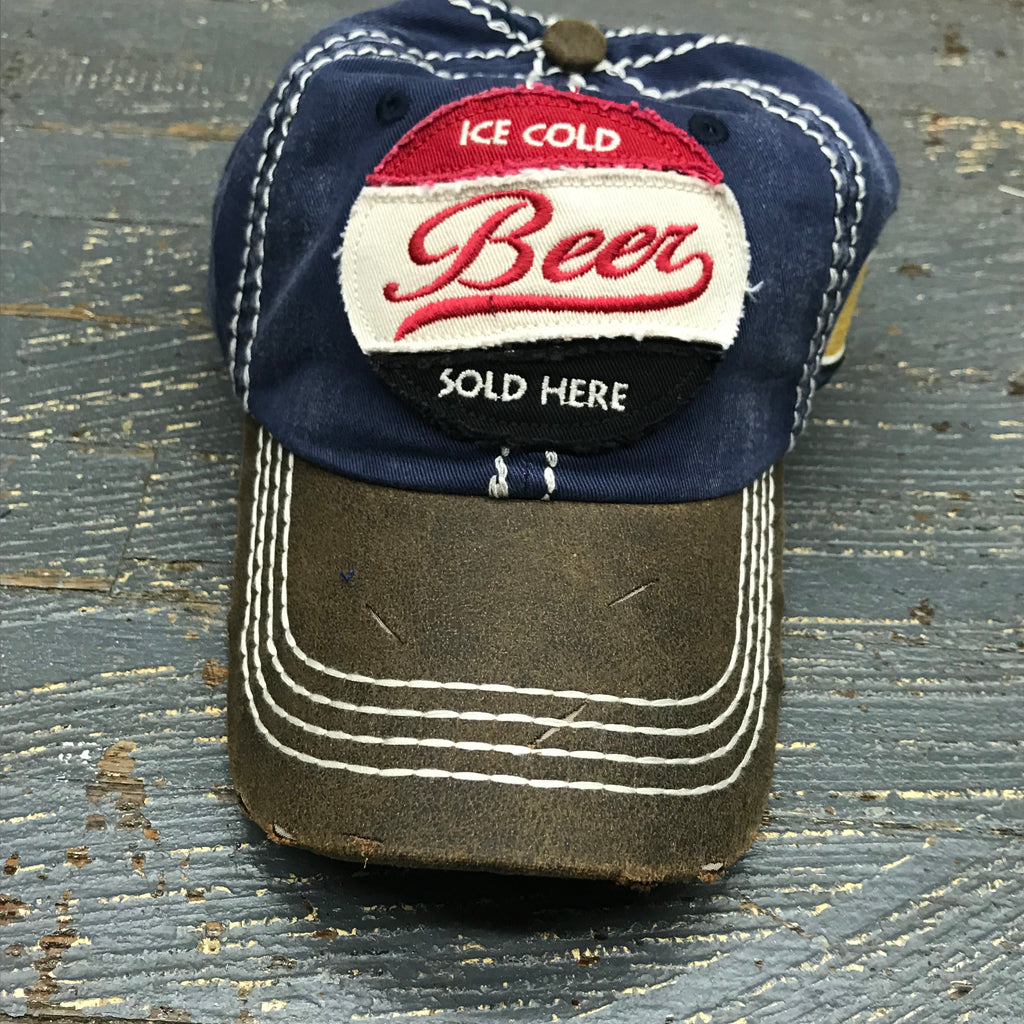 Ice Cold Beer Patch Rugged Denim Embroidered Ball Cap