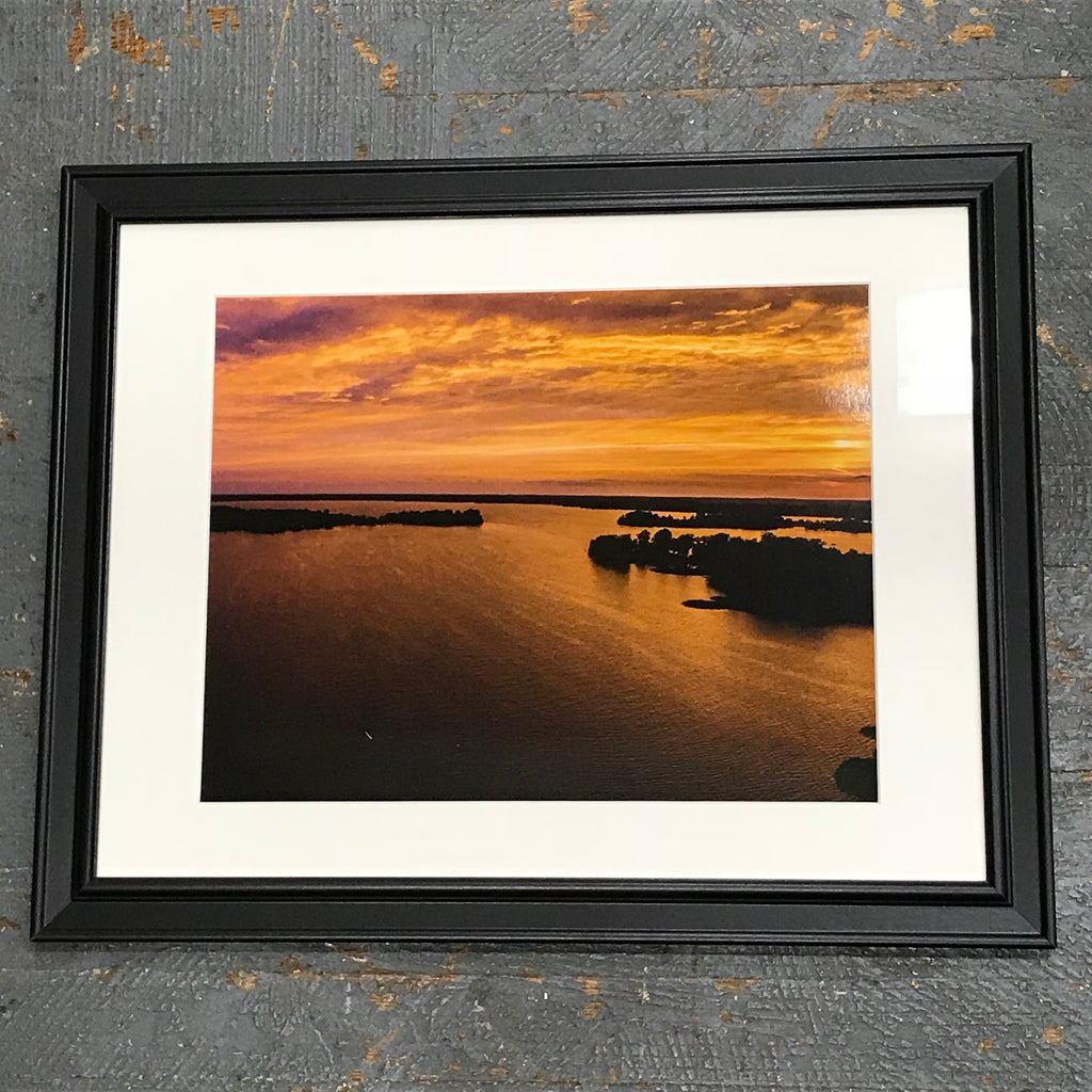 Long Island Indian Lake Sunset Framed Photograph 11x14