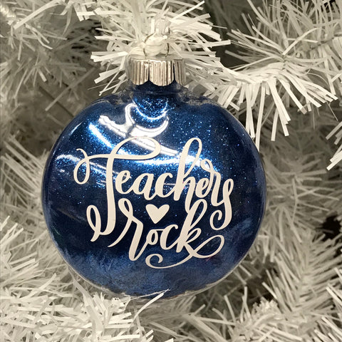 Holiday Christmas Tree Ornament Teachers Rock