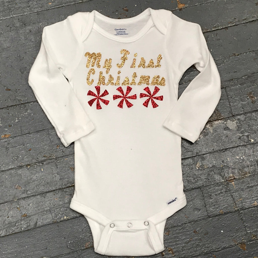 My First Christmas Holiday Onesie Bodysuit One Piece Newborn Infant Toddler Outfit