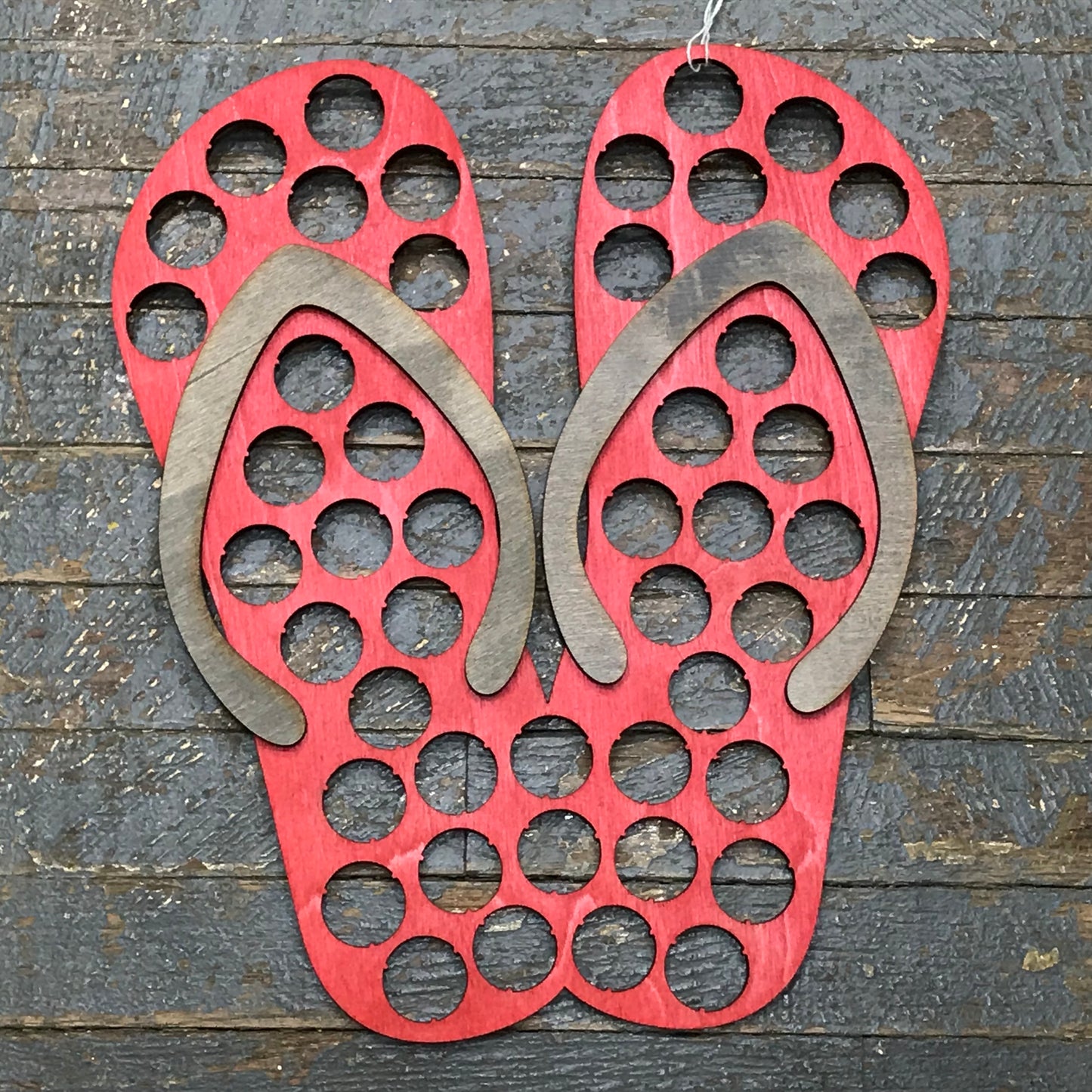 Bottle Cap Holder Flip Flop Sandal Red