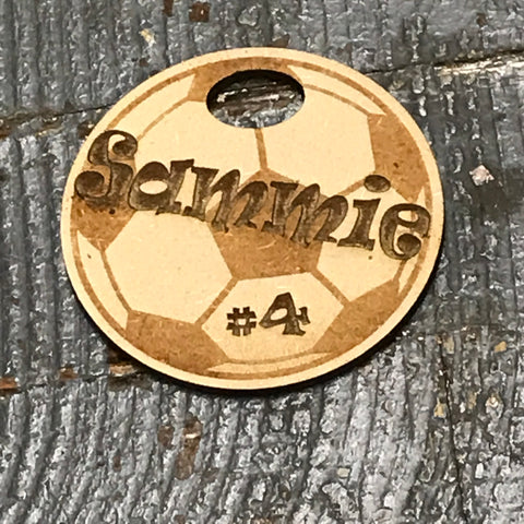 Soccer Sports Personalized Wood Engraved Holiday Christmas Tree Ornament