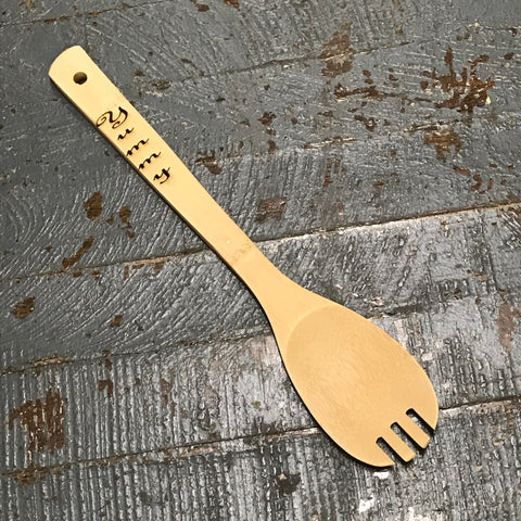 Wooden Bamboo Engraved Kitchen Utensil Spoon Yummy 