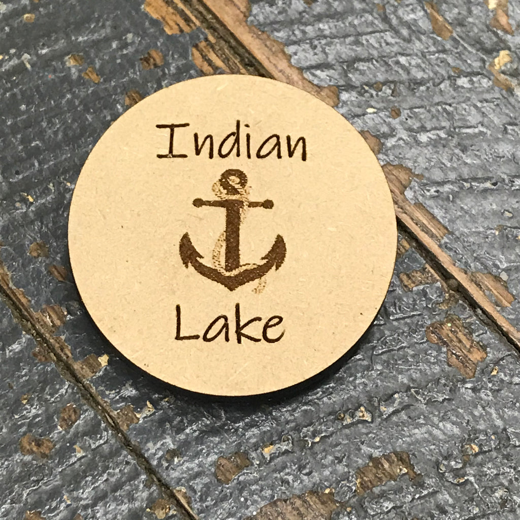 Indian Lake Nautical Anchor Wood Engraved Fridge Freezer Refrigerator Magnet