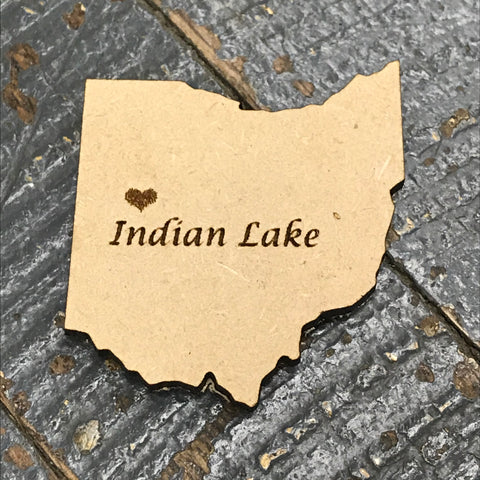 Indian Lake Ohio Wood Engraved Fridge Freezer Refrigerator Magnet