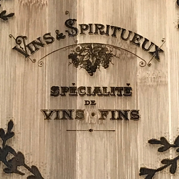 Engraved Wood Cutting Board Wine and Spirits