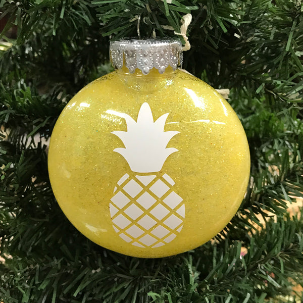 Holiday Christmas Tree Ornament Pineapple Yellow