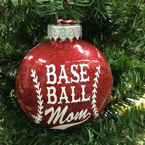 Holiday Christmas Tree Ornament Baseball Mom