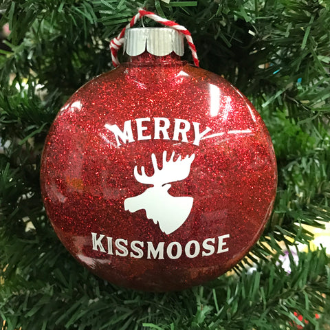 Holiday Christmas Tree Ornament Merry KissMoose