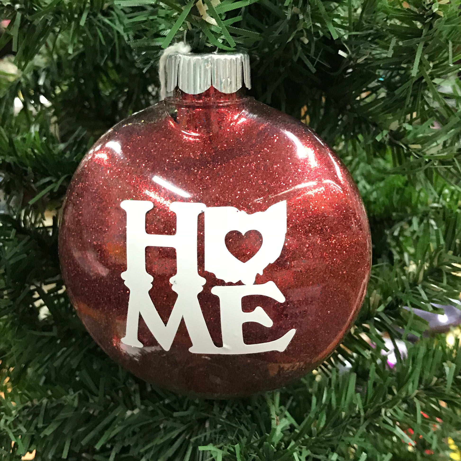 Holiday Christmas Tree Ornament Ohio State HOME Heart