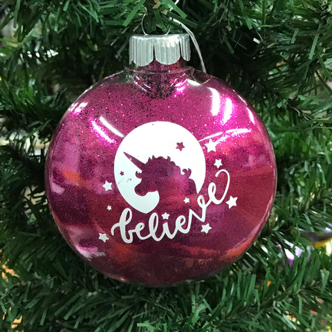 Holiday Christmas Tree Ornament Unicorn Believe 