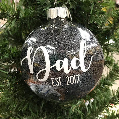Holiday Christmas Tree Ornament Dad Est 2018