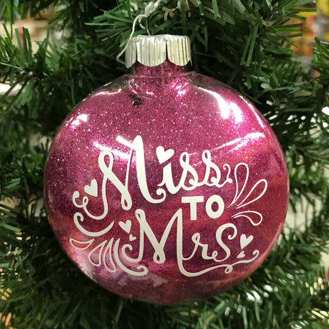Holiday Christmas Tree Ornament Miss to Mrs