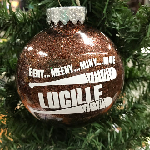 Holiday Christmas Tree Ornament Lucille Zombie Bat Walking Dead Brown