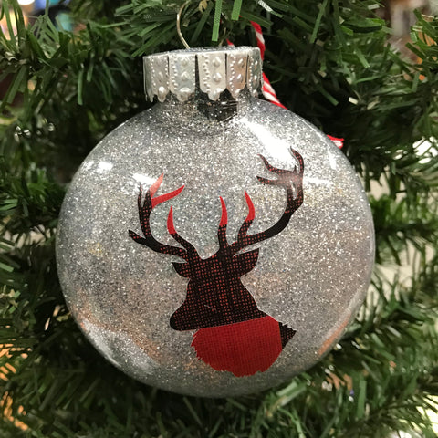 Holiday Christmas Tree Ornament Buffalo Plaid Deer Elk Animal