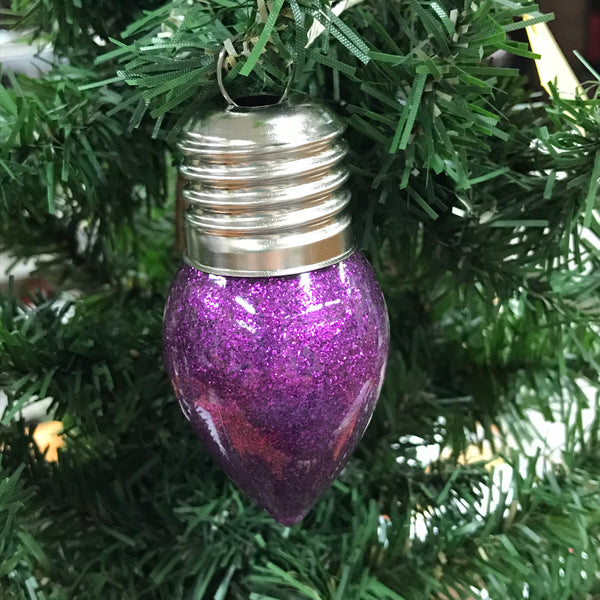 Holiday Christmas Tree Ornament Light of Friendship Purple Light Bulb 