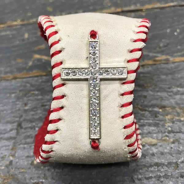Handmade Baseball Bracelet Red with Cross Jewelry