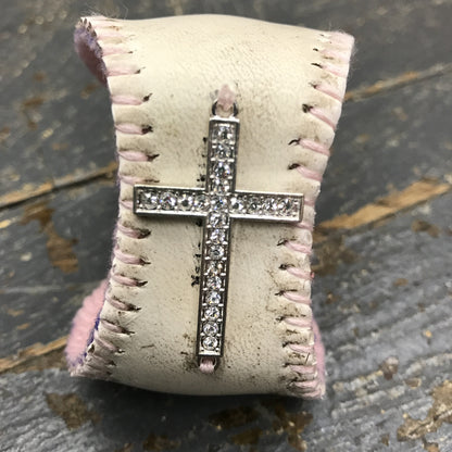 Handmade Baseball Bracelet Pink with Cross Jewelry