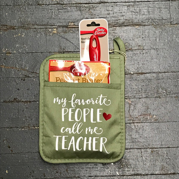 My Favorite People Call Me Teacher Oven Mitt Baking Gift Set – TheDepot ...
