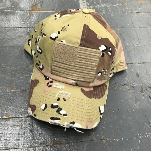 American Flag Patch Army Desert Camo Rugged Embroidered Ball Cap
