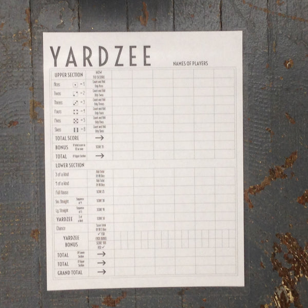 Classic Yahtzee Yardzee Outdoor Dice Game
