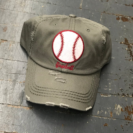 Baseball Patch Rugged Grey Embroidered Ball Cap
