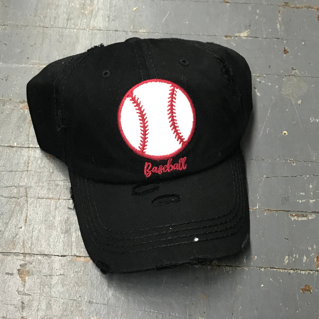 Baseball Patch Rugged Black Embroidered Ball Cap