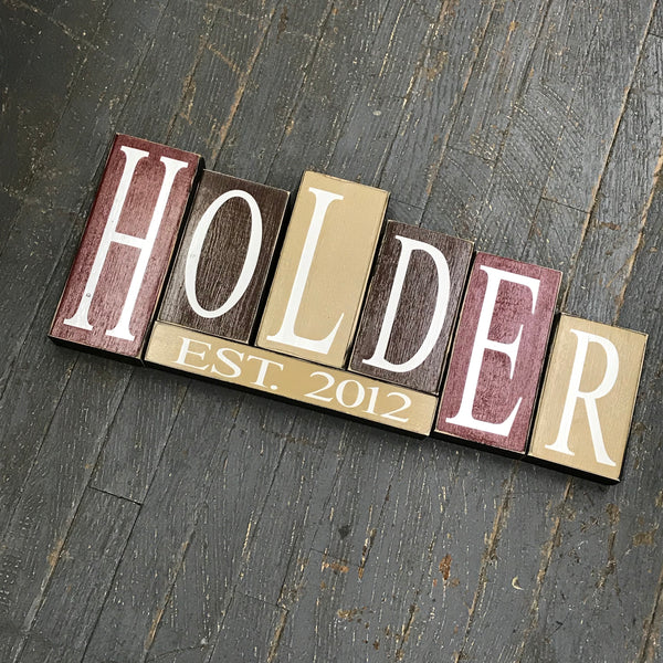 Hand Crafted Wood Word Block Set Custom Name Decoration