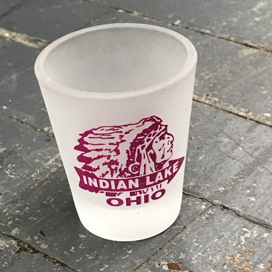 Standard Shot Glass Indian Lake Ohio Fuchsia 