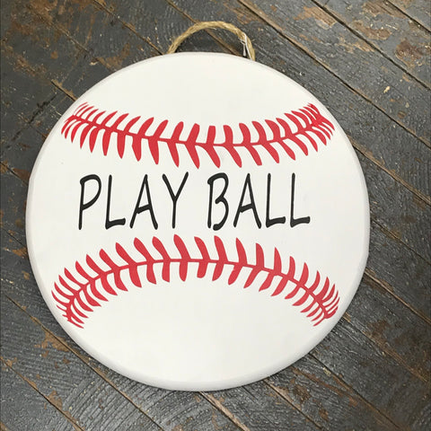 Play Ball Baseball Sports Round Indoor/Outdoor Wall Sign