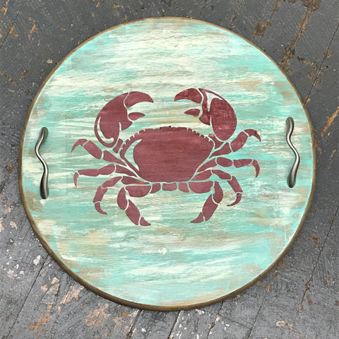 Beach Sand Crab Round Indoor/Outdoor Table Tray