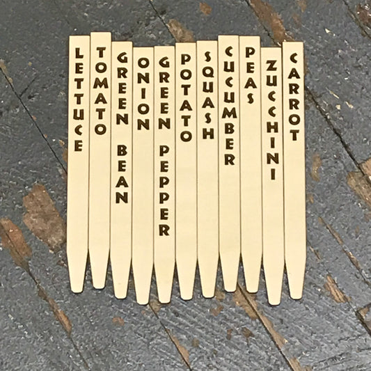 Vegetable Garden Wood Marker Sticks 12pc 