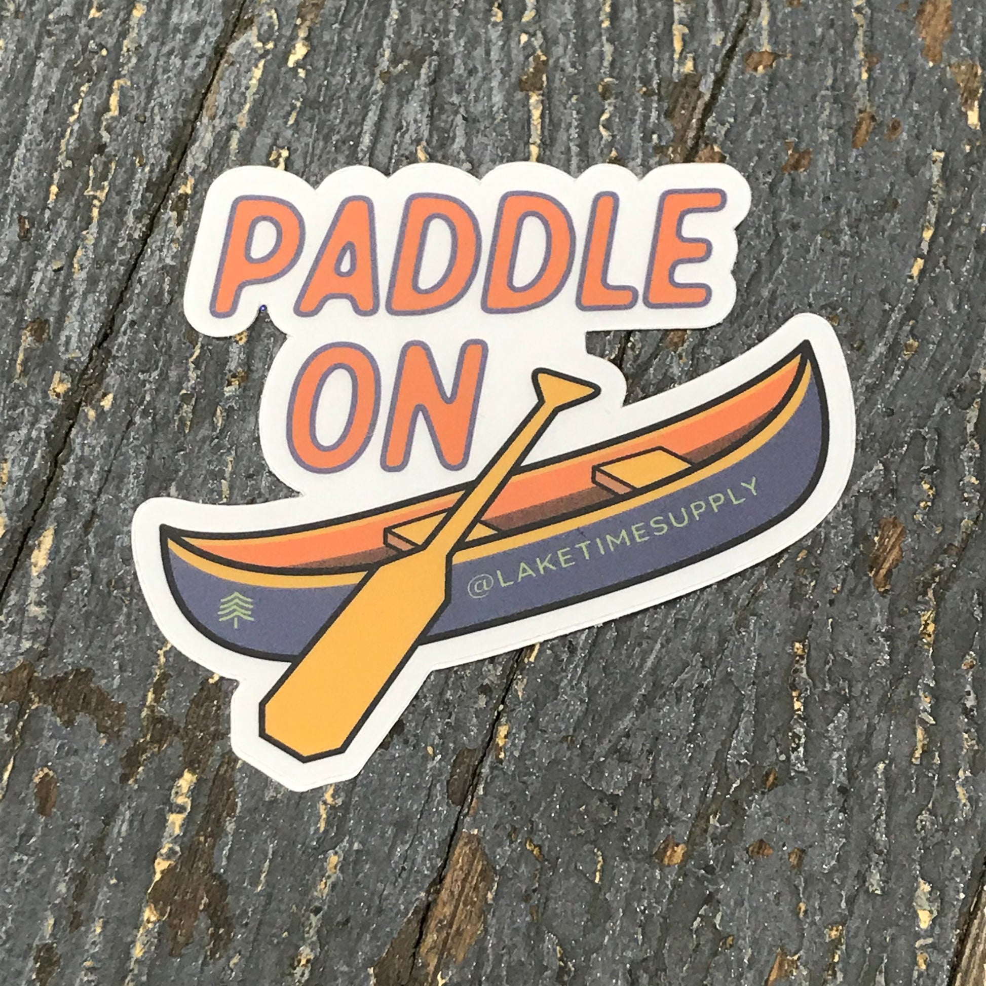 Lake Time Supply Co Sticker Decal Paddle On Canoe