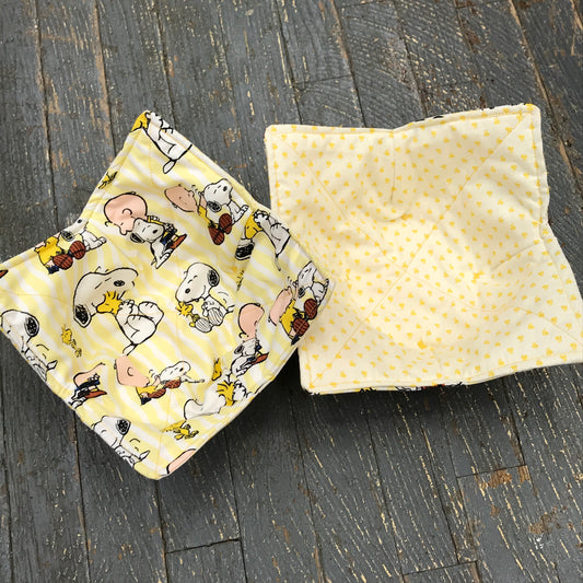 Handmade Fabric Cloth Microwave Bowl Coozie Hot Cold Pad Holder Charlie Brown Snoopy