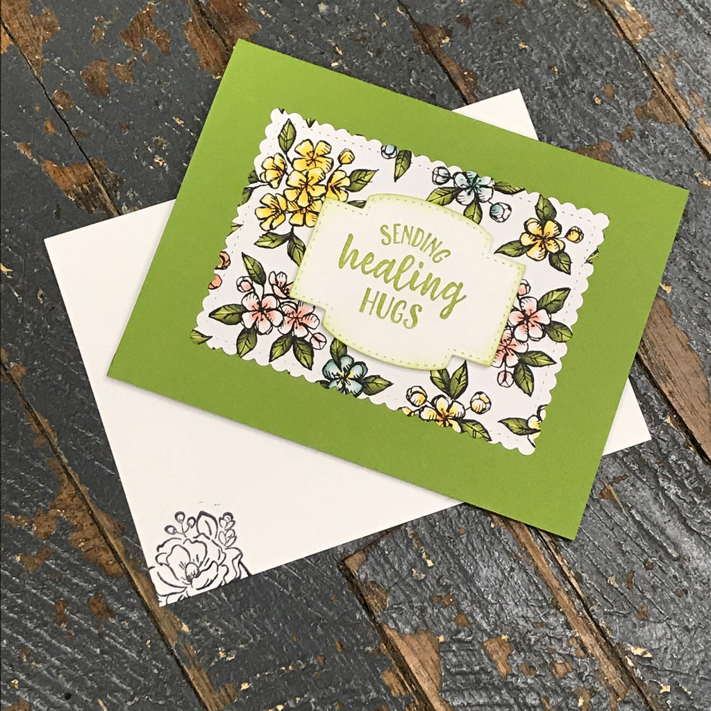 Sending Healing Hugs Handmade Stampin Up Greeting Note Card with Envelope
