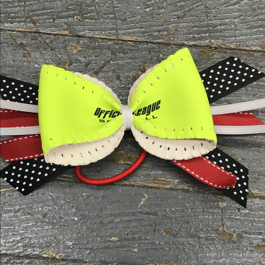 Handmade Softball Pony Tail Hair Band Bows Assorted Colors