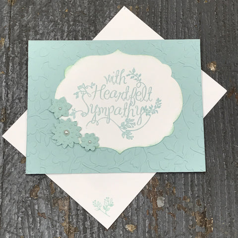 Sympathy Thinking of You Handmade Stampin Up Greeting Card with Envelope Front