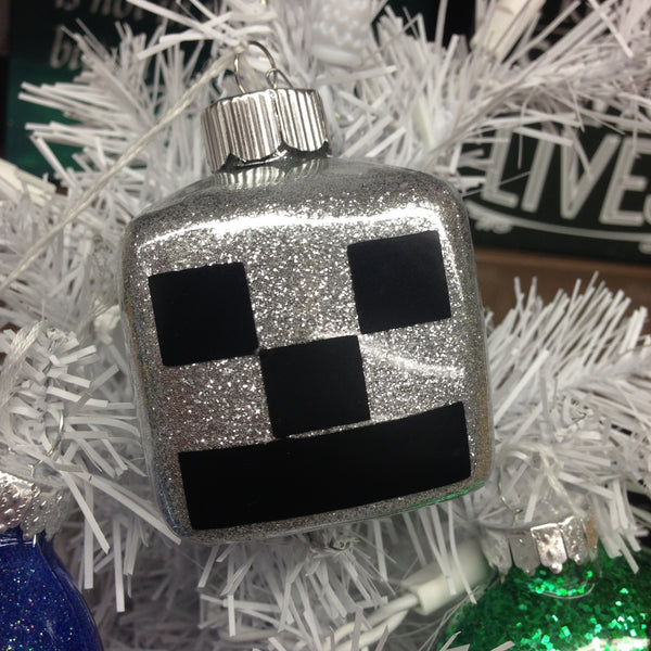 Holiday Christmas Tree Ornament Minecraft Creeper Silver