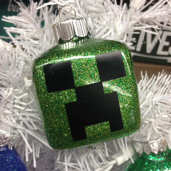 Holiday Christmas Tree Ornament Minecraft Creeper Green