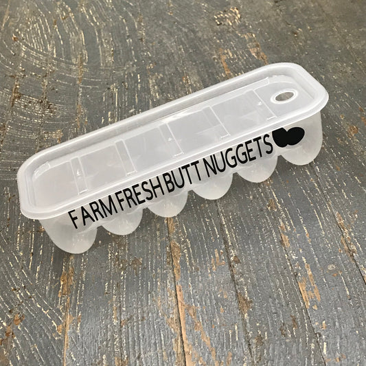 Dozen Eggs Egg Tray Storage Essentials Humor Farm Fresh Butt Nuggets Chicken