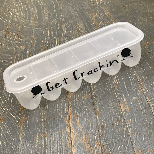 Dozen Eggs Egg Tray Storage Essentials Humor Get Crackin Chicken