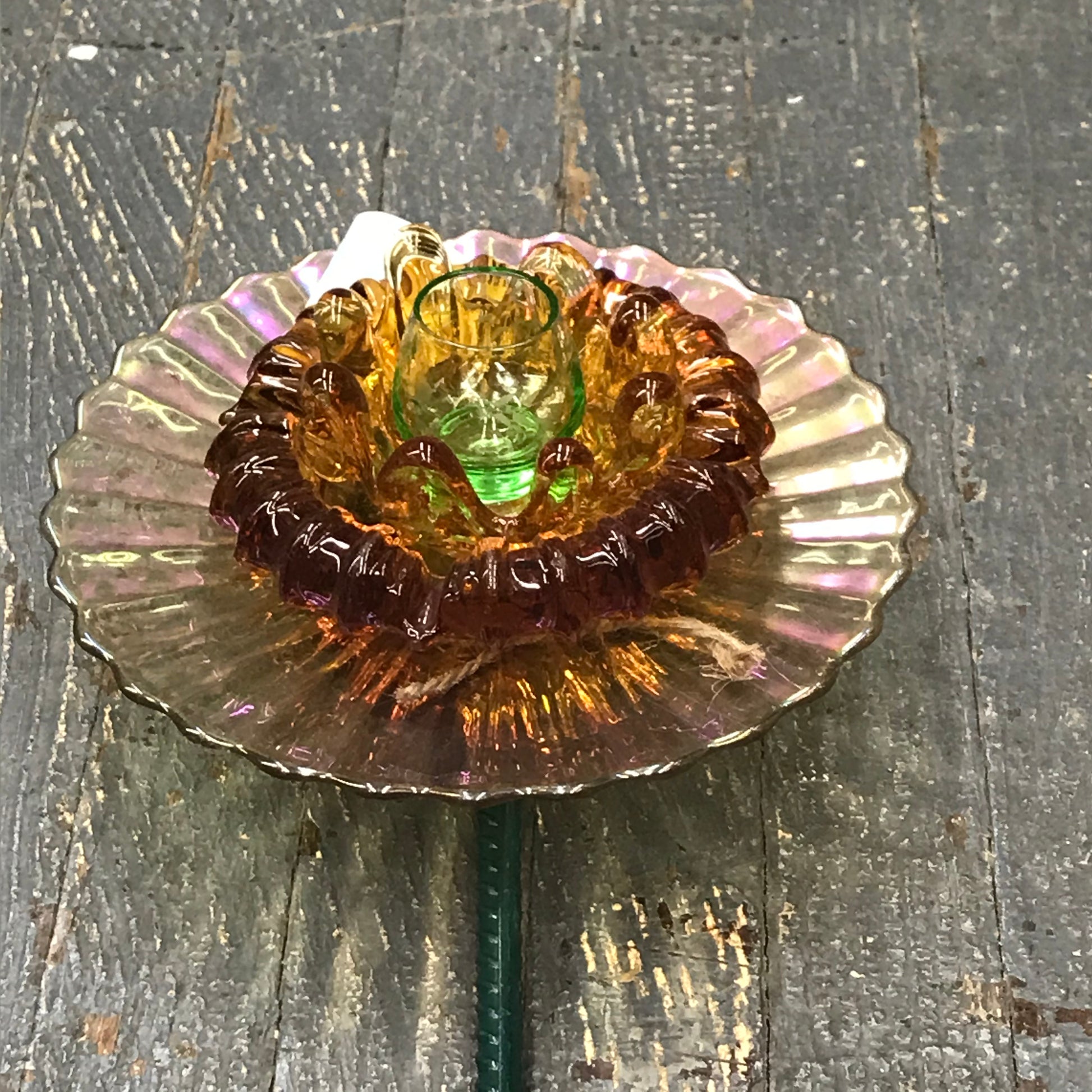 Depression Glass Garden Flower Small Pink Carnival Amber Green Center