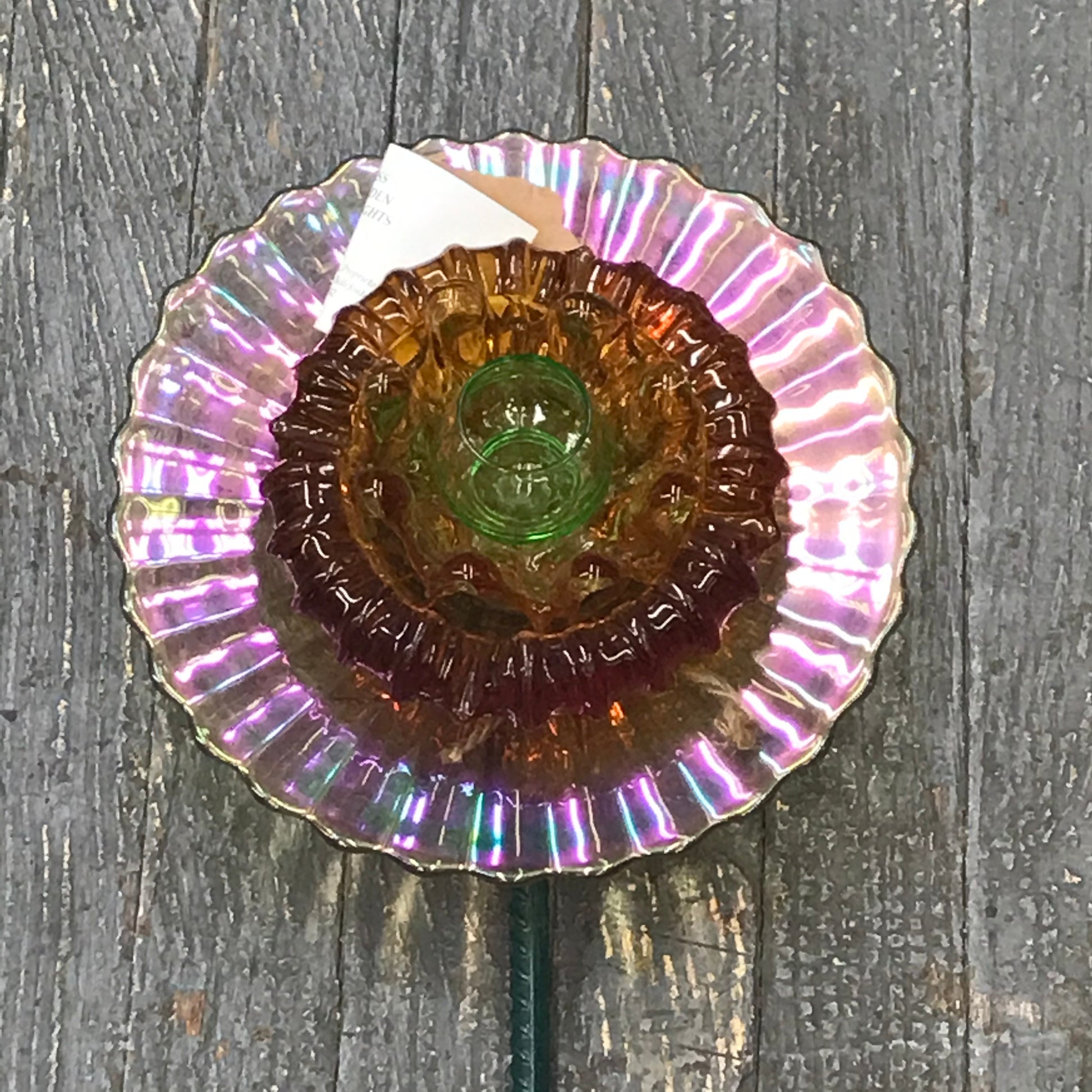 Depression Glass Garden Flower Small Pink Carnival Amber Green Center