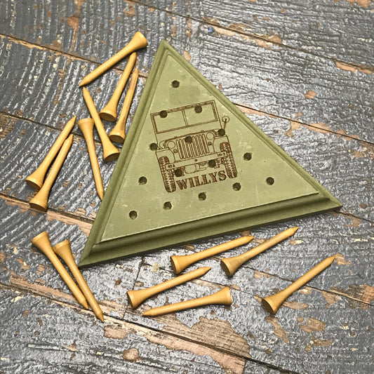 Wooden Tricky Triangle Golf Tee Peg Game Jeep